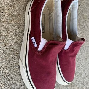 VANS Shoes Slip Ons WMS 5 Burgandy Mint Condition
